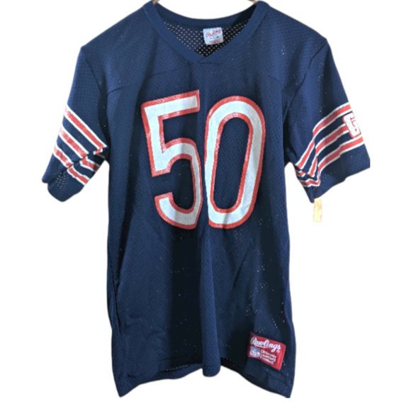 Vintage Rawlings Chicago Bears Football Jersey #50 Singletary - Navy Medium GHS - Picture 5 of 14